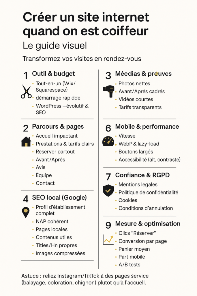 créer un site internet quand on est coiffeur